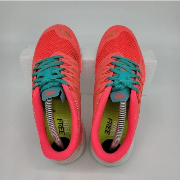 Nike Free 5.0 Hyper Punch Cyan Orange Women's Running Shoes Size 7.5 - Picture 5 of 8